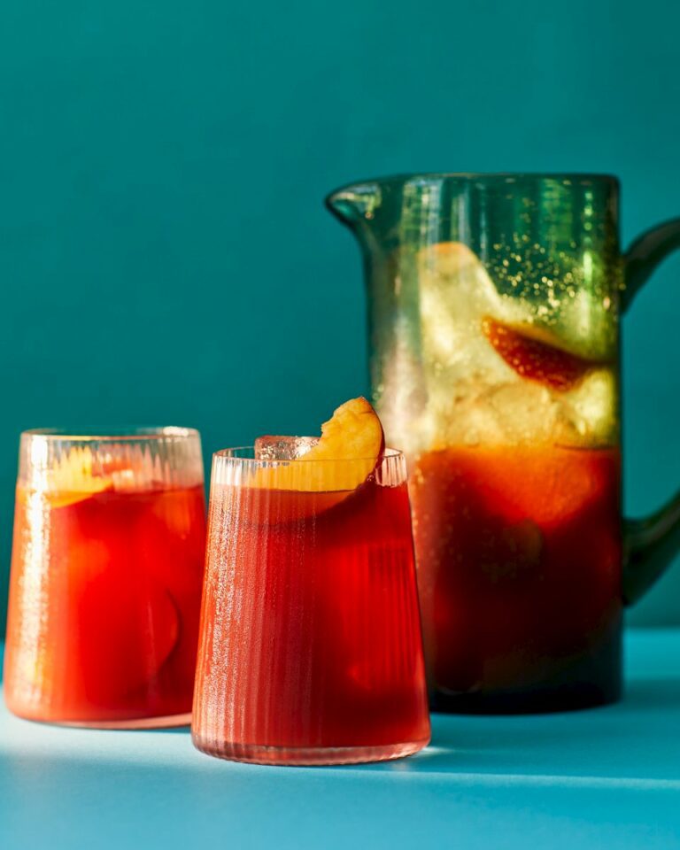 Homemade peach iced tea