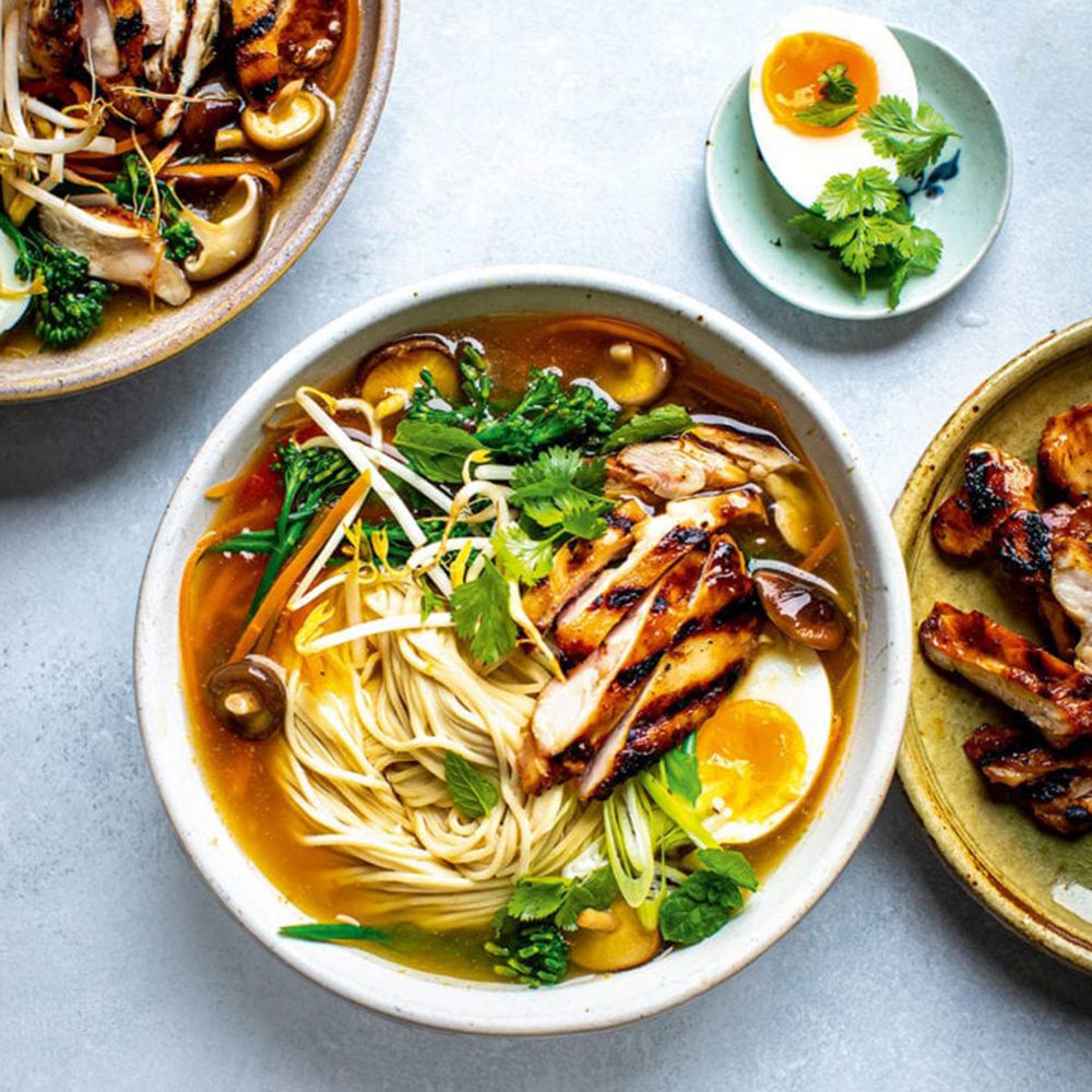 charred chicken ramen bowls