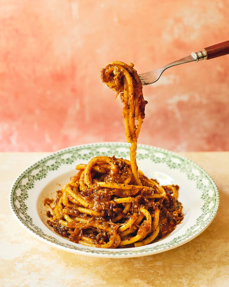 Bigoli in salsa (caramelised onion and anchovy pasta)