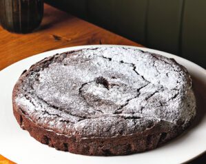 Torta barozzi (flourless chocolate, almond & rum cake)