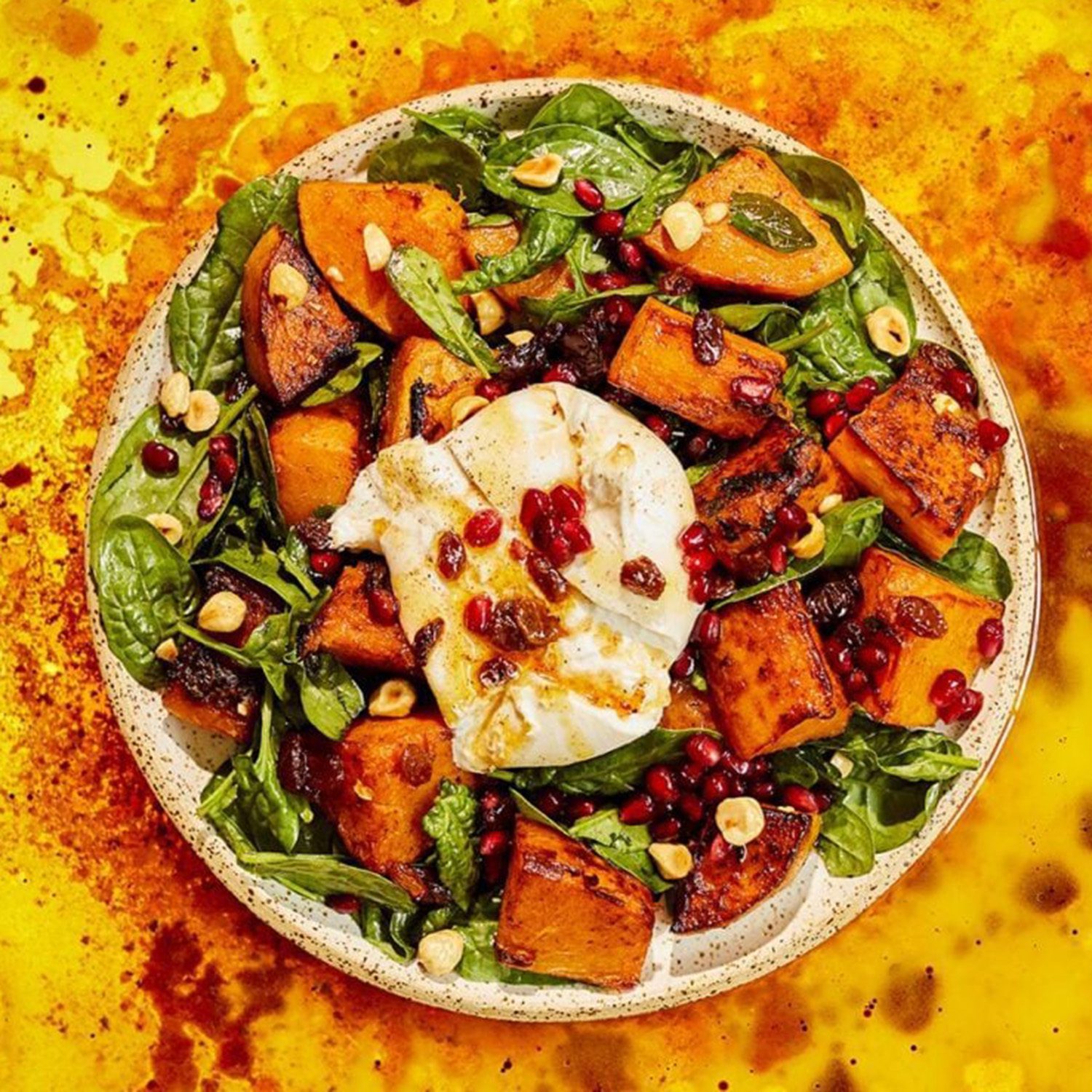 Brown butter pumpkin salad with burrata