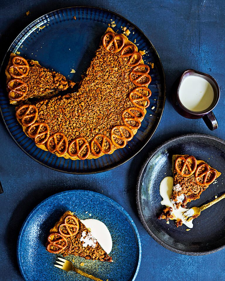 Salted maple pretzel pie