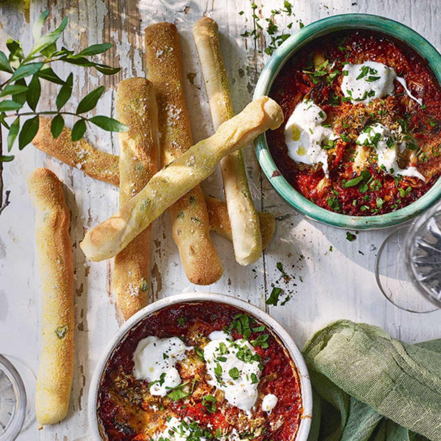 Baked 'nduja and burrata dip