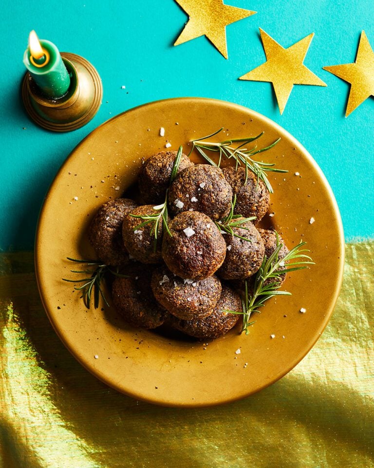 Air fryer mushroom and chestnut stuffing balls