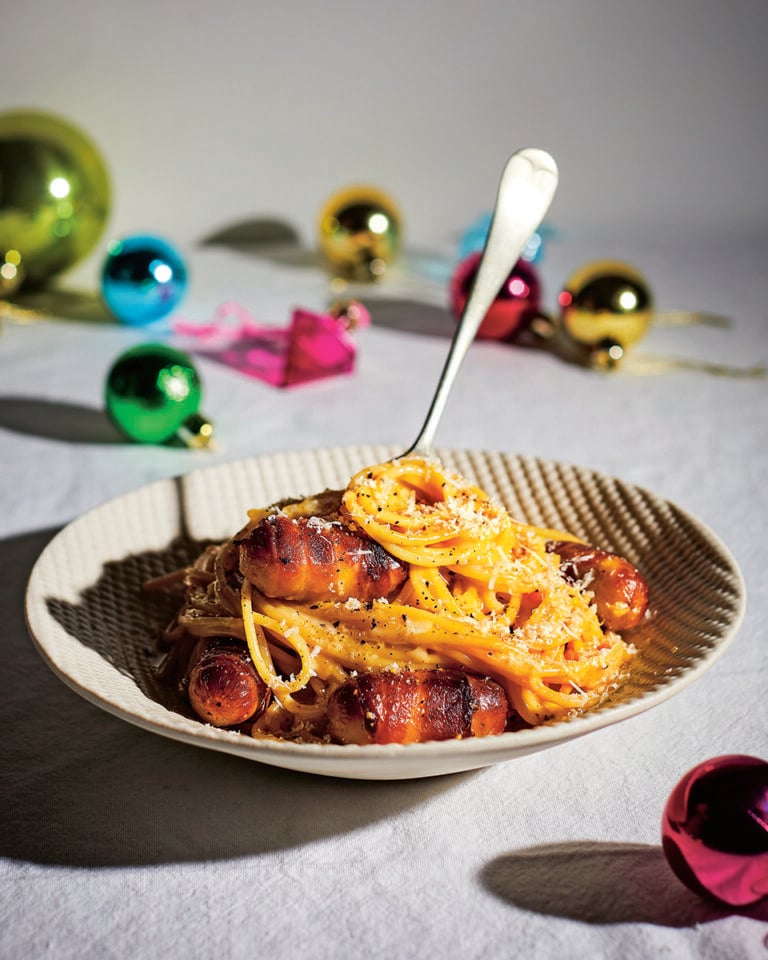 Pigs in blankets carbonara