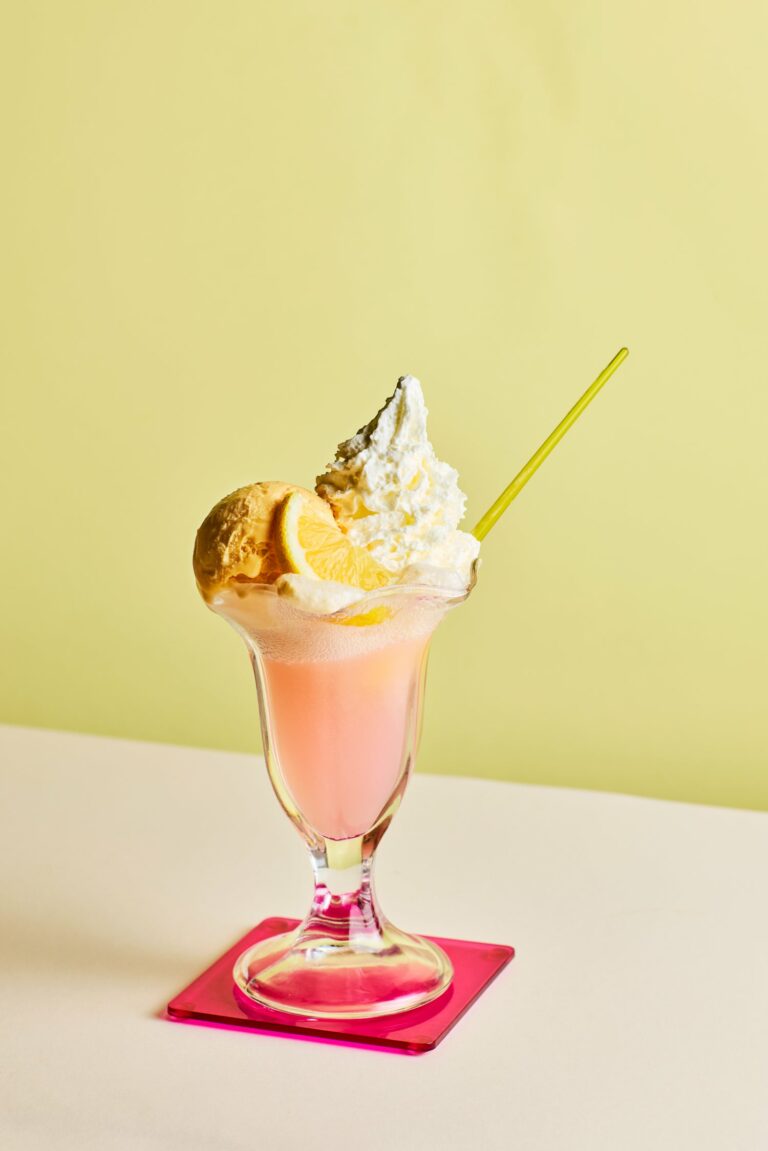 Pink lemonade float